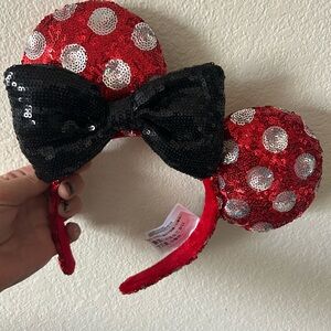Disney Red and Black Sequin Minnie Mouse Ears